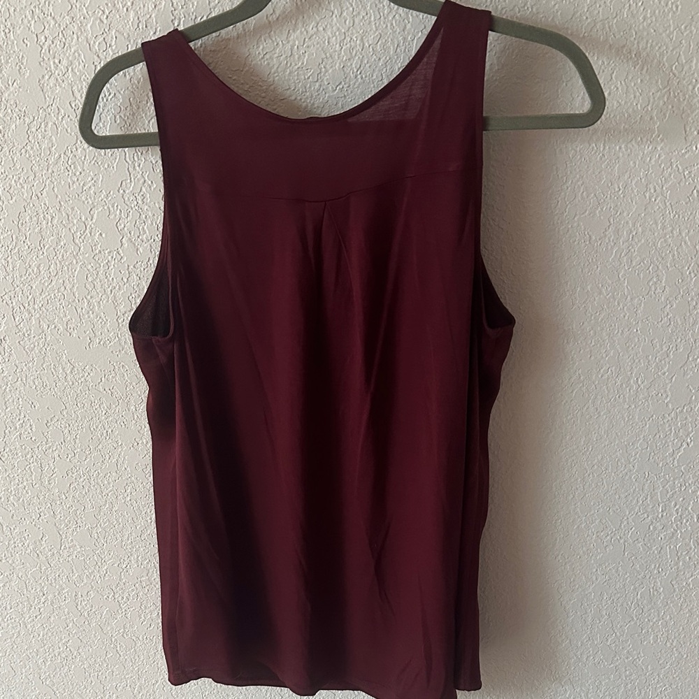 Express Deep Red Buttoned Tank Top - Picture 5 of 6